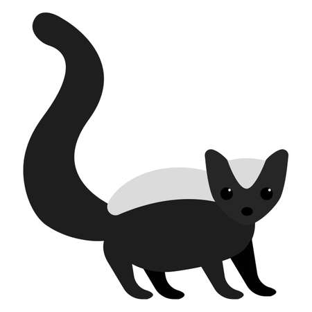 Skunk wild animal flat icon, vector sign, colorful pictogram isolated on white. Symbol, logo illustration. Flat style designのイラスト素材