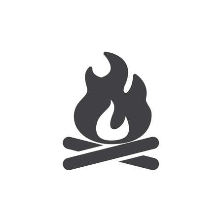 Bonfire icon vector, filled flat sign, solid pictogram isolated on white. Campfire, fire symbol, logo illustration. Pixel perfect vector graphicsのイラスト素材