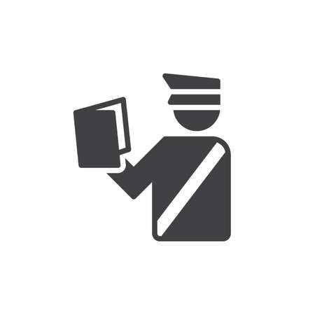 Customs Officer icon vector, filled flat sign, solid pictogram isolated on white. Symbol, logo illustration. Pixel perfect vector graphicsのイラスト素材