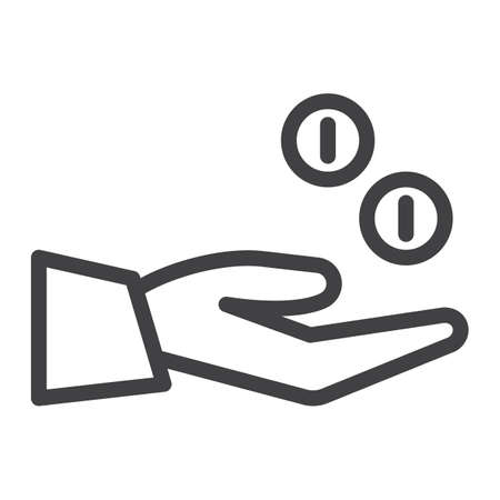 Get money line icon, outline vector sign, linear style pictogram isolated on white. Symbol, logo illustration. Editable stroke. Pixel perfect graphicsのイラスト素材