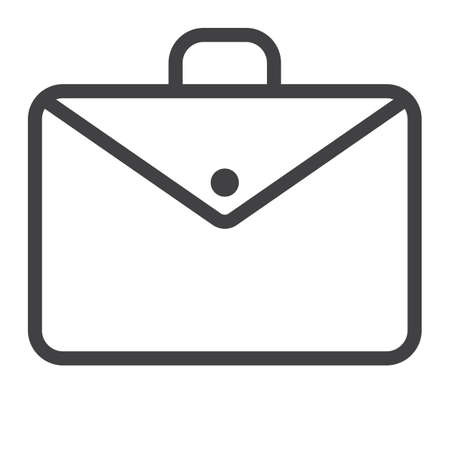 Briefcase line icon, outline vector sign, linear style pictogram isolated on white. Symbol, logo illustration. Editable stroke. Pixel perfect graphicsのイラスト素材