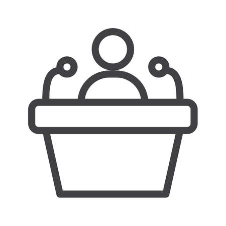 Lecture line icon, outline vector sign, linear style pictogram isolated on white. Symbol, logo illustration. Editable stroke. Pixel perfect graphicsのイラスト素材