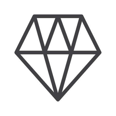 Diamond line icon, outline vector sign, linear style pictogram isolated on white. Symbol, logo illustration. Editable stroke. Pixel perfect graphicsのイラスト素材