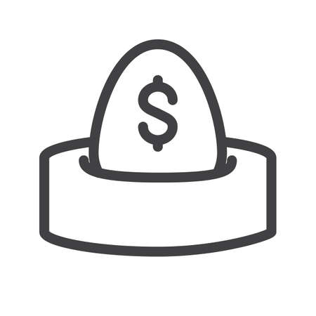 Investment line icon, outline vector sign, linear style pictogram isolated on white. Symbol, logo illustration. Editable stroke. Pixel perfect graphicsのイラスト素材