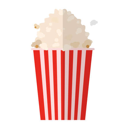 Popcorn box flat icon, vector sign, colorful pictogram isolated on white. Symbol, logo illustration. Flat style designのイラスト素材