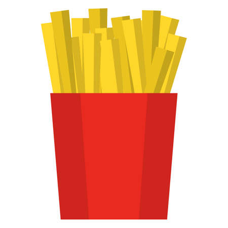French fries flat icon, vector sign, colorful pictogram isolated on white. Symbol, logo illustration. Flat style designのイラスト素材