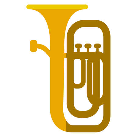 Tuba musical instrument flat icon, vector sign, colorful pictogram isolated on white. Symbol, logo illustration. Flat style designのイラスト素材