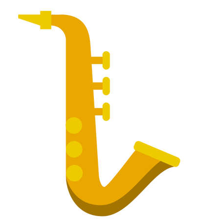 Saxophone musical instrument flat icon, vector sign, colorful pictogram isolated on white. Symbol, logo illustration. Flat style designのイラスト素材