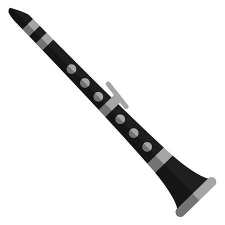 Clarinet musical instrument flat icon, vector sign, colorful pictogram isolated on white. Symbol, logo illustration. Flat style designのイラスト素材
