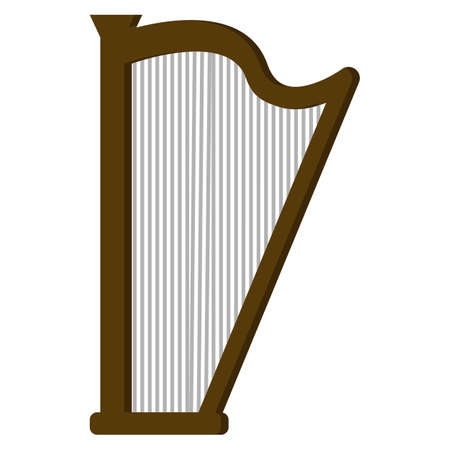 Harp musical instrument flat icon with flat designのイラスト素材