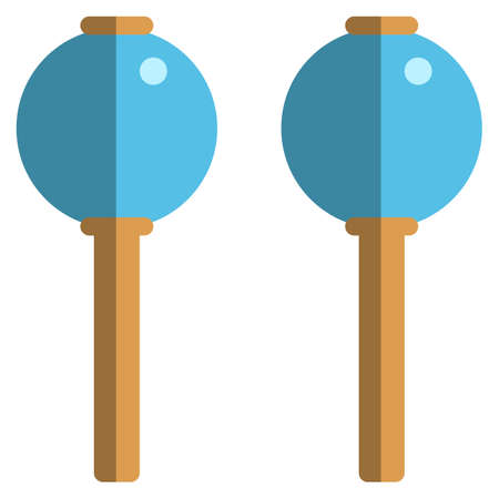 Maracas musical instrument flat iconのイラスト素材