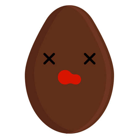 Coconut astonished face emoji vector illustration. Flat style design. Colorful graphicsのイラスト素材