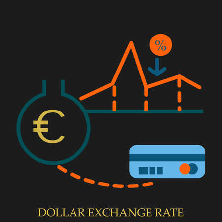 Dollar exchange rate vector illustration. Flat style design. Colorful graphicsのイラスト素材