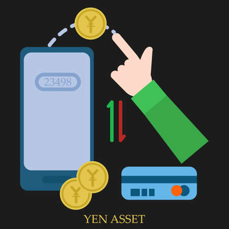 Yen asset vector illustration. Flat style design. Colorful graphicsのイラスト素材