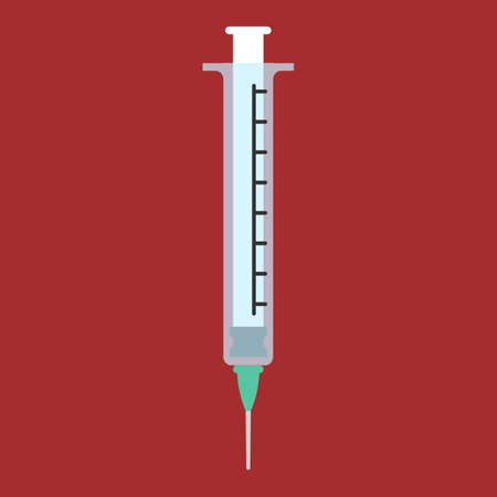 Medical syringe with needle illustration.のイラスト素材