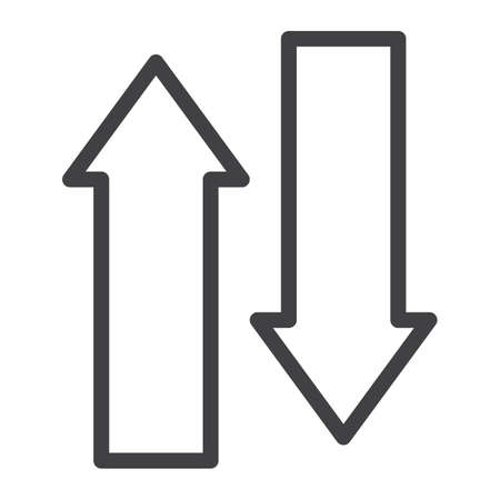 Exchange arrows line icon, outline vector sign, linear style pictogram isolated on white. Symbol, logo illustration. Editable strokeのイラスト素材