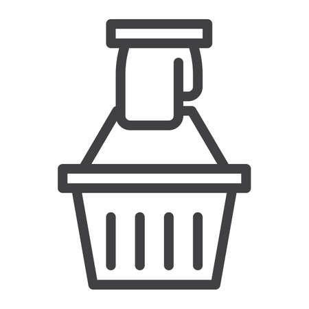 Shopping basket line icon, outline vector sign, linear style pictogram isolated on white. Symbol, logo illustration. Editable stroke. Pixel perfect graphicsのイラスト素材