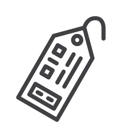 Shopping tag line icon, outline vector sign, linear style pictogram isolated on white. Symbol, logo illustration. Editable stroke. Pixel perfect graphicsのイラスト素材