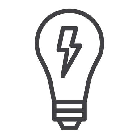 Light bulb line icon, outline vector sign, linear style pictogram isolated on white.のイラスト素材