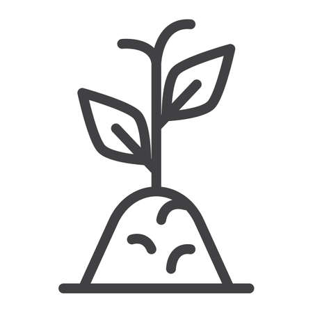 Sprout line icon, outline vector sign, linear style pictogram isolated on white.のイラスト素材