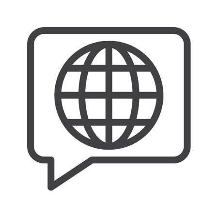 Speech bubble line icon, outline vector sign, linear style pictogram isolated on white. Symbol, logo illustration. Editable stroke.のイラスト素材