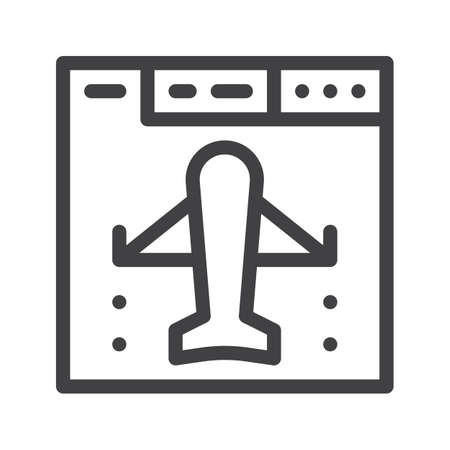 Browser line icon, outline vector sign, linear style pictogram isolated on white. Symbol, logo illustration. Editable stroke.のイラスト素材
