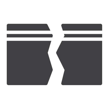 Broken credit card icon vector, filled flat sign, solid pictogram isolated on white. Symbol, logo illustration. Pixel perfect graphicsのイラスト素材
