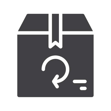 Box icon vector, filled flat sign, solid pictogram isolated on white.のイラスト素材