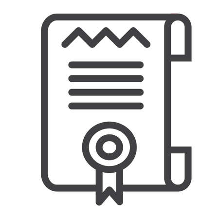 Diploma template line icon.のイラスト素材