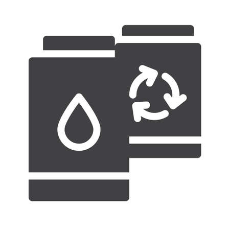 Recycling oil icon vector, filled flat sign, solid pictogram isolated on white background. Symbol, logo illustration. Pixel perfect graphics.のイラスト素材