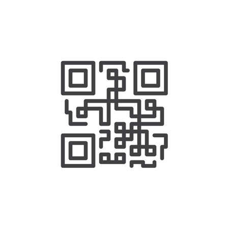 QR code line icon.