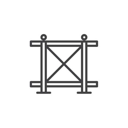 Fence line icon, outline sign, linear style pictogram isolated on white. Editable stroke.のイラスト素材