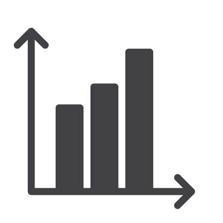 Bar chart icon vector, filled flat sign, solid pictogram isolated on white background. Symbol, logo illustration.のイラスト素材