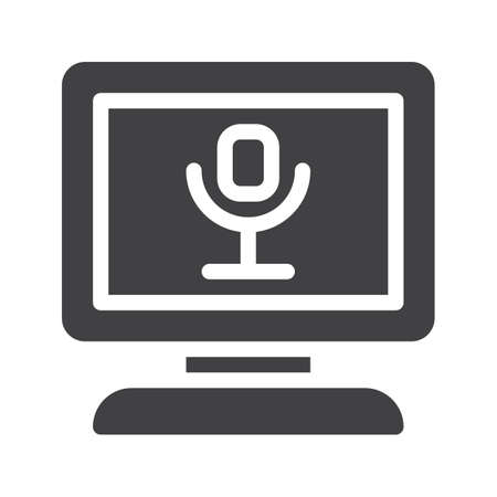 Screen icon vector, filled flat sign, solid pictogram isolated on white. Symbol, logo illustrationのイラスト素材