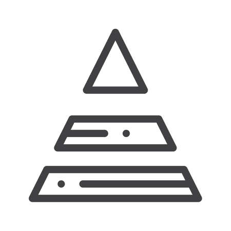 Pyramid chart line icon, outline sign, linear style pictogram isolated on white.のイラスト素材