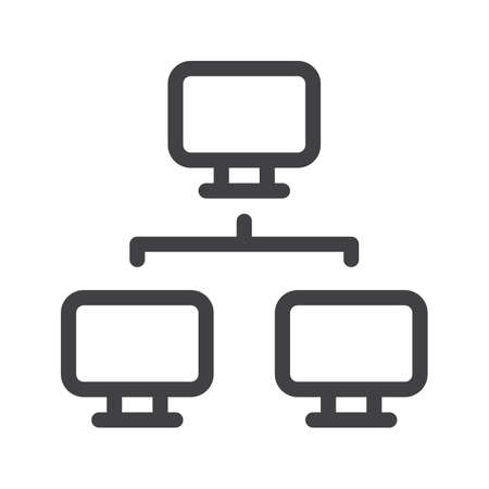 Network line icon, outline vector sign, linear style pictogram isolated on white. Symbol, logo illustration. Editable stroke.Pixel perfect graphicsのイラスト素材