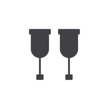 Crutches icon vector, filled flat sign, solid pictogram isolated on white. Symbol, logo illustrationのイラスト素材