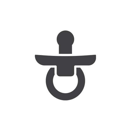 Pacifier icon vector, filled flat sign, solid pictogram isolated on white. Symbol, logo illustrationのイラスト素材