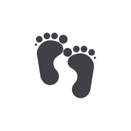 Baby feet icon vector, filled flat sign, solid pictogram isolated on white. Symbol, logo illustrationのイラスト素材