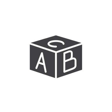 Brick toy icon vector, filled flat sign, solid pictogram isolated on white. Symbol, logo illustrationのイラスト素材