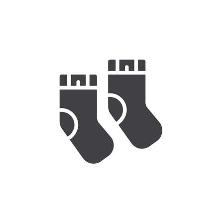 Baby socks icon vector, filled flat sign, solid pictogram isolated on white. Symbol, logo illustrationのイラスト素材