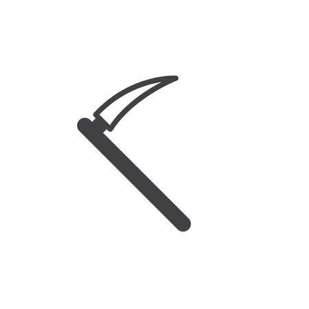 Scythe icon vector, filled flat sign, solid pictogram isolated on white. Halloween holiday Symbol, logo illustrationのイラスト素材