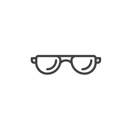 Glasses line icon, outline vector sign, linear style pictogram isolated on white. Symbol, logo illustration. Editable strokeのイラスト素材