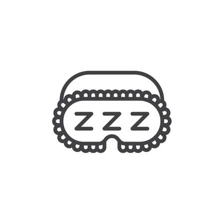Sleep mask line icon, outline vector sign, linear style pictogram isolated on white. Symbol, logo illustration. Editable strokeのイラスト素材