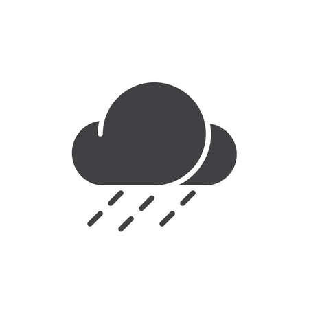 Rain icon vector, filled flat sign, solid pictogram isolated on white. Symbol, logo illustration.のイラスト素材
