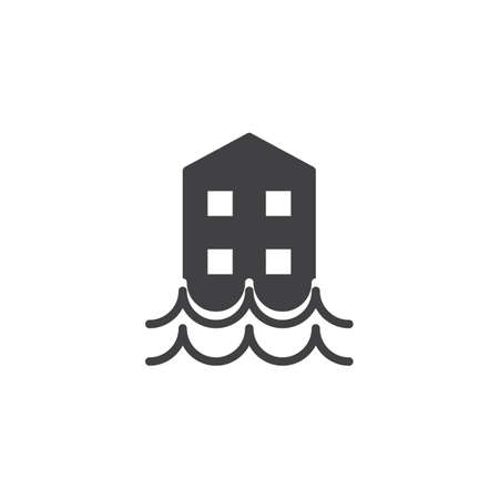 Floods icon vector, filled flat sign, solid pictogram isolated on white. Symbol, logo illustration.のイラスト素材