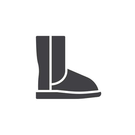 Winter boot icon vector, filled flat sign, solid pictogram isolated on white. Symbol, logo illustration.のイラスト素材