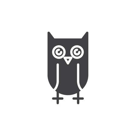 Owl icon vector, filled flat sign, solid pictogram isolated on white. Education symbol, logo illustration.の写真素材
