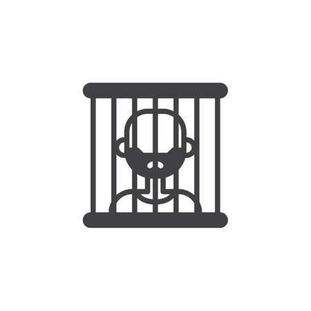 Prison icon vector, filled flat sign, solid pictogram isolated on white.のイラスト素材