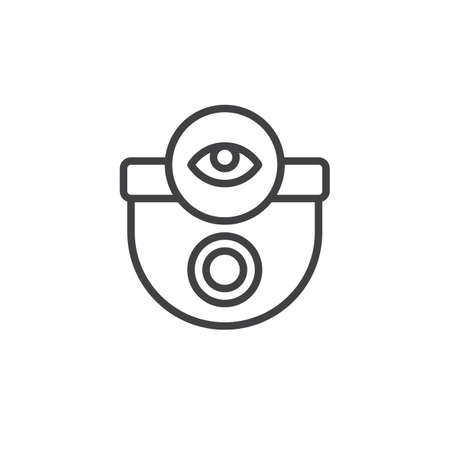 Security camera view line icon, outline vector sign, linear style pictogram isolated on white. Surveillance symbol, logo illustration. Editable strokeのイラスト素材